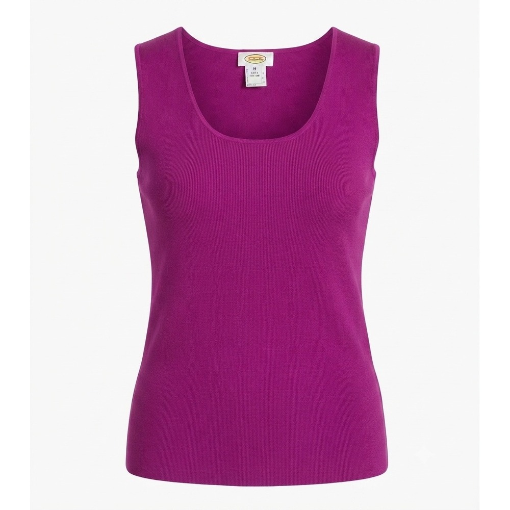 Talbots Womens Magenta Purple Knit Shell Scoop Neck Sleeveless Tank Top Medium